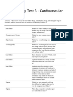 Pharmacology Test 3 - Cardiovascular Drugs, Part I Flashcards - Quizlet