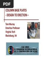 Column Base Plates Prof Thomas Murray