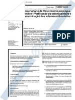 NBR 5650 (Out 1994) - Reservatório de Fibrocimento para Água Potável - Verificação Da Estanqueidade e Determinação Dos Volumes Útil e Efetivo