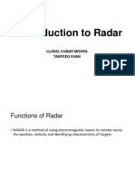 Introduction To Radar: Ujjwal Kumar Mishra Tawfeeq Khan