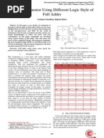 Bit Comparator Using Different Logic Style of Full Adder