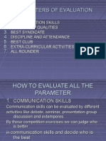 Parameters of Evaluation