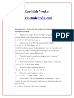 Karthikh Venkat: 40 Questions - 1 Hour With A Negative Marking of 0.25 Per Question