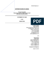 Exhibit Objectors-01 Statement of Case of The Objectors