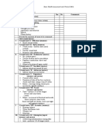 Performance CHECKLIST Neurological Assessment