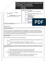 Syllabus of Principles of Management