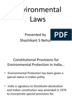 Environmental Laws: Presented by Shashikant S Nehul