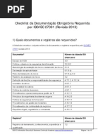 Checklist of Mandatory Documentation Required by ISO 27001 2013 PT PDF