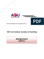 EST113.Assignment - School.society - Teaching.60 .Jan.2014