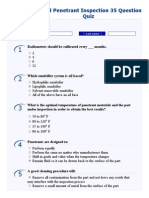 Liquid Penetrant Inspection 35 Question Quiz