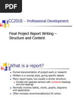 Professional Development: Final Project Report Writing - Structure and Content