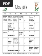 May Calendar 2014