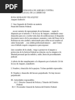 Modelo de Demanda de Amparo Contra Privación Ilegal de La Libertad