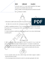 Assignment Class X Circles