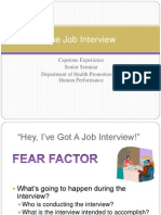 The Job Interview: Capstone Experience Senior Seminar Department of Health Promotion and Human Performance