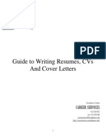 GUIDE TO WRITING RESUMES, CV'S, & COVER LETTERS