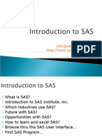 SAS Slides 1: Introduction To SAS