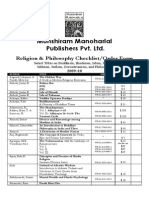 Religion & Philosophy Checklist 2009-10