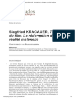 Siegfried KRACAUER, Théorie Du Film