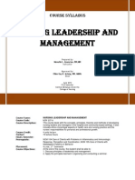 Syllabus Nursing Leadership and Management