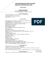 Construction Engineering Formula Cheat Sheet