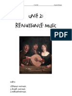 Unit 2: Renaissance Music: Index: 1. Religious Vocal Music 2. Secular Vocal Music 3. Instrumental Music