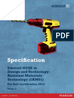 Edexcel Gcse DT Resistant Materials Spec