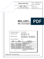 Mcs - LCB Ii: RSL: List of Inputs and Outputs