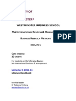 BIBM701 Module Handbook Semester 1 2013-14