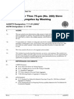 T 11-05 (2009) (Materials Finer Than 75-Microm (No. 200) Sieve in Mineral Aggregates by Washing)