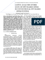 Comparative Analysis of Ber Performance of DWT Based Ofdm System With Conventional FFT Based Ofdm System