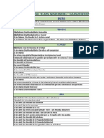 Calendarios Fechas Importantes Actividades Sociales