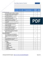 Shop Safety Inspection Checklist: Inspection Items Y N Corrective Action