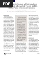 Simultaneous Multielement AAS Determination of Trace Elements in Human Body Fluids To Establish Reference Values For European Populations