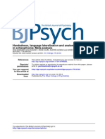 In Schizophrenia: Meta-Analysis Handedness, Language Lateralisation and Anatomical Asymmetry