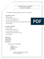 Ex No:1 (I) Program Using TCP Sockets Date and Time Server Date: Aim