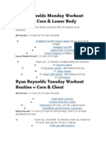 Ryan Reynolds Lean Workout