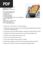 Banana Loaf: Makes Prep Time Baking Time