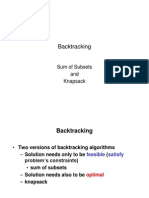 Backtracking: Sum of Subsets and Knapsack