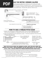 How To Read The Metric Vernier Caliper: MAIN (Stationary) BAR SCALE MM