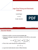 Review: Arbitrage-Free Pricing and Stochastic Calculus: Leonid Kogan