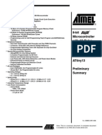 8-Bit Microcontroller With 1K Bytes In-System Programmable Flash Attiny13 Preliminary