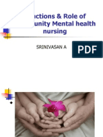 Functions & Role of Community Mental Health Nursing: Srinivasan A