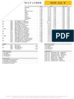 Gametime Daily Lines Sun Jul 6: ML Run Line Total