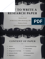 How To Write A Research Paper