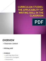 The Applicability of Writing Skill in Classroom