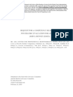 Request For Competency Hearing and Psych Eval. For A Lawyer 2-24-2014