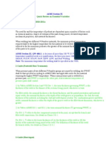 Highlights On ASME Essential Variables