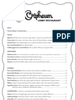 Orpheum Lobby Restaurant Menu