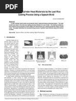 Molding of Cylinder Head Materials by The Lost-Wax Casting Process Using A Gypsum Mold